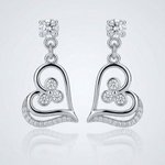 Silver Heart Danglers