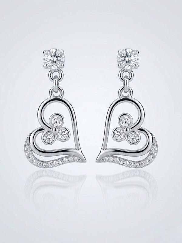 Silver Heart Danglers