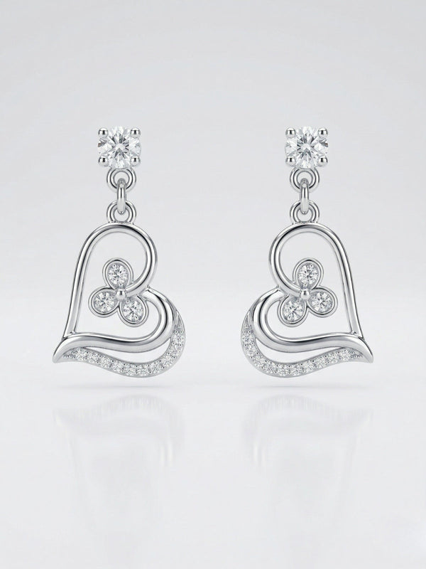 Silver Heart Danglers
