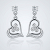 Silver Heart Danglers